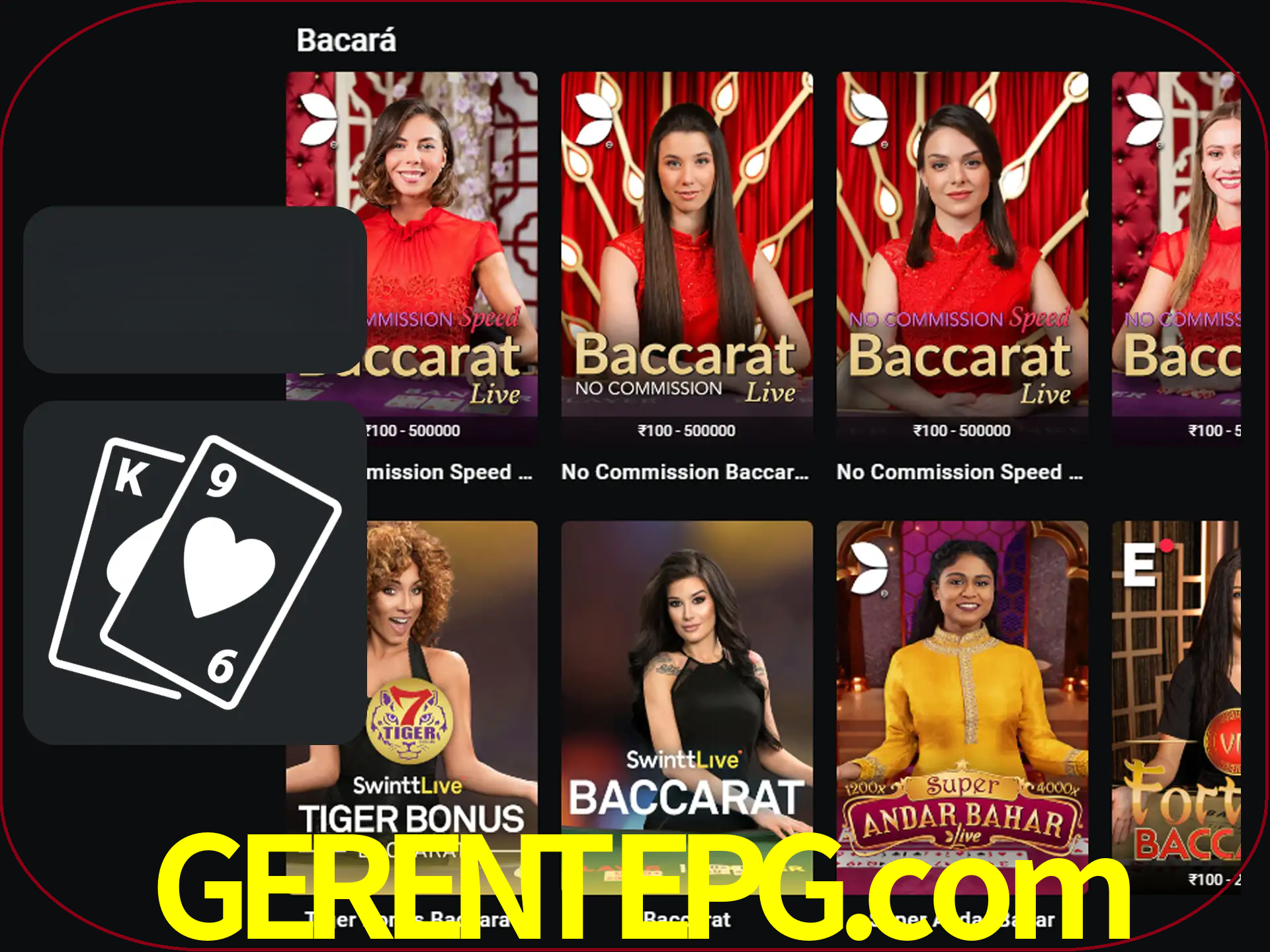 Ganhe muito dinheiro jogando jogos de bacará.