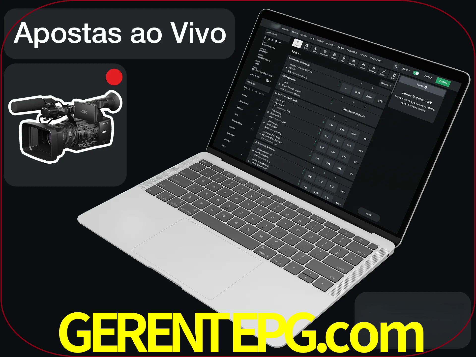 Aposte em formato ao vivo em nosso site.