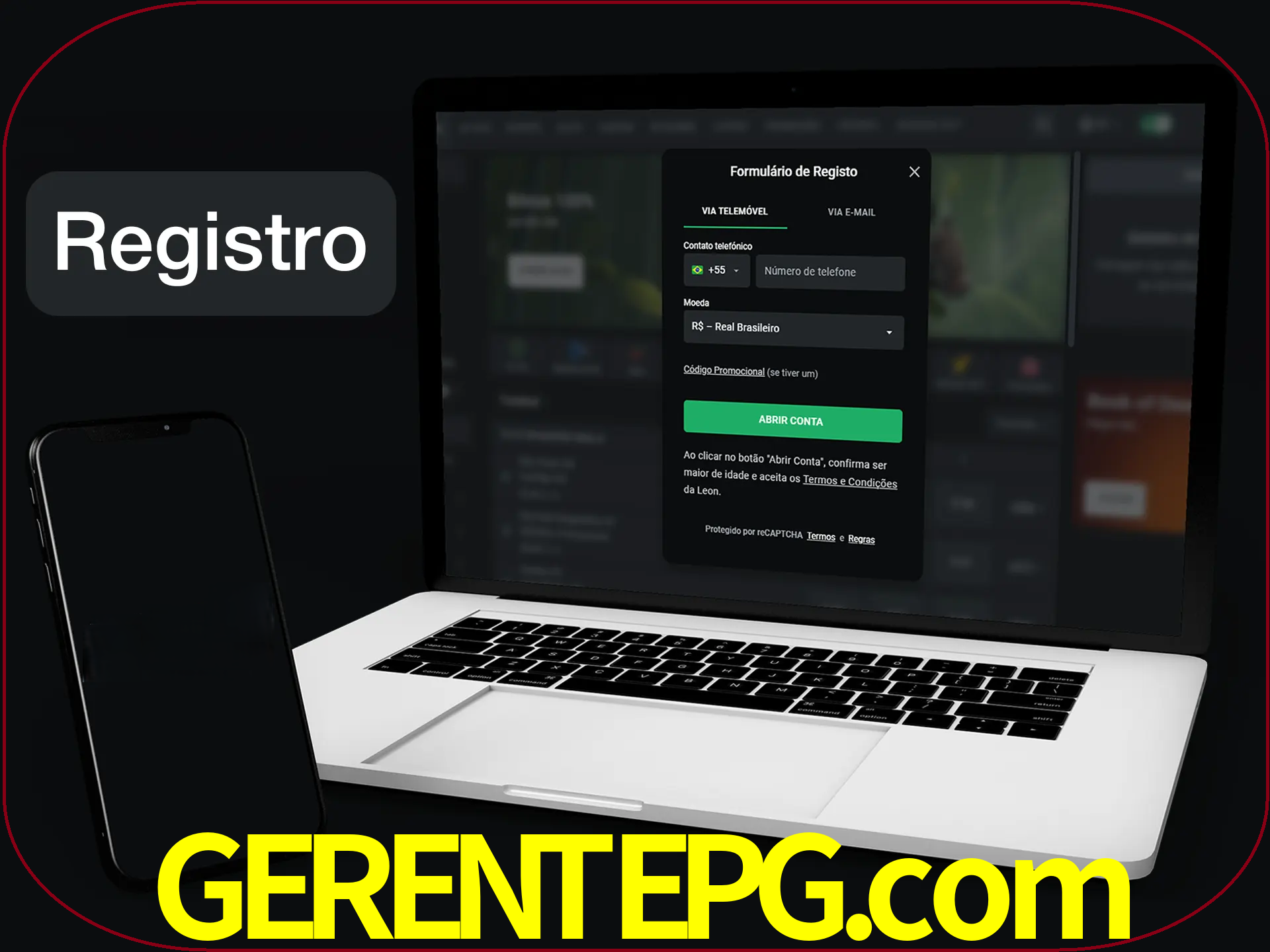 O registro na LeonBet é simples.