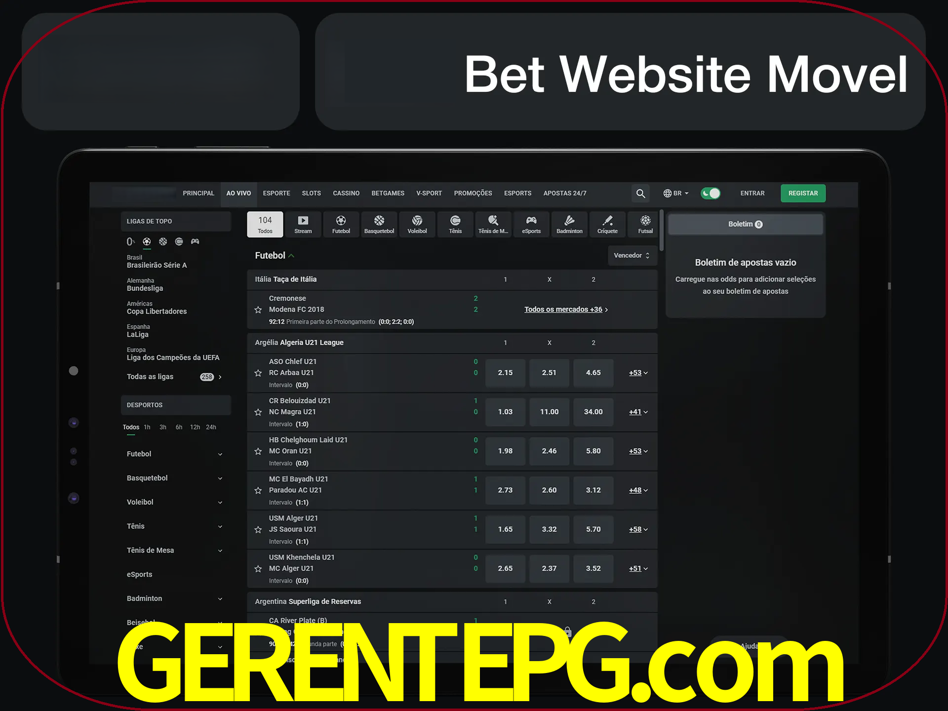 Use nosso website em qualquer dispositivo.