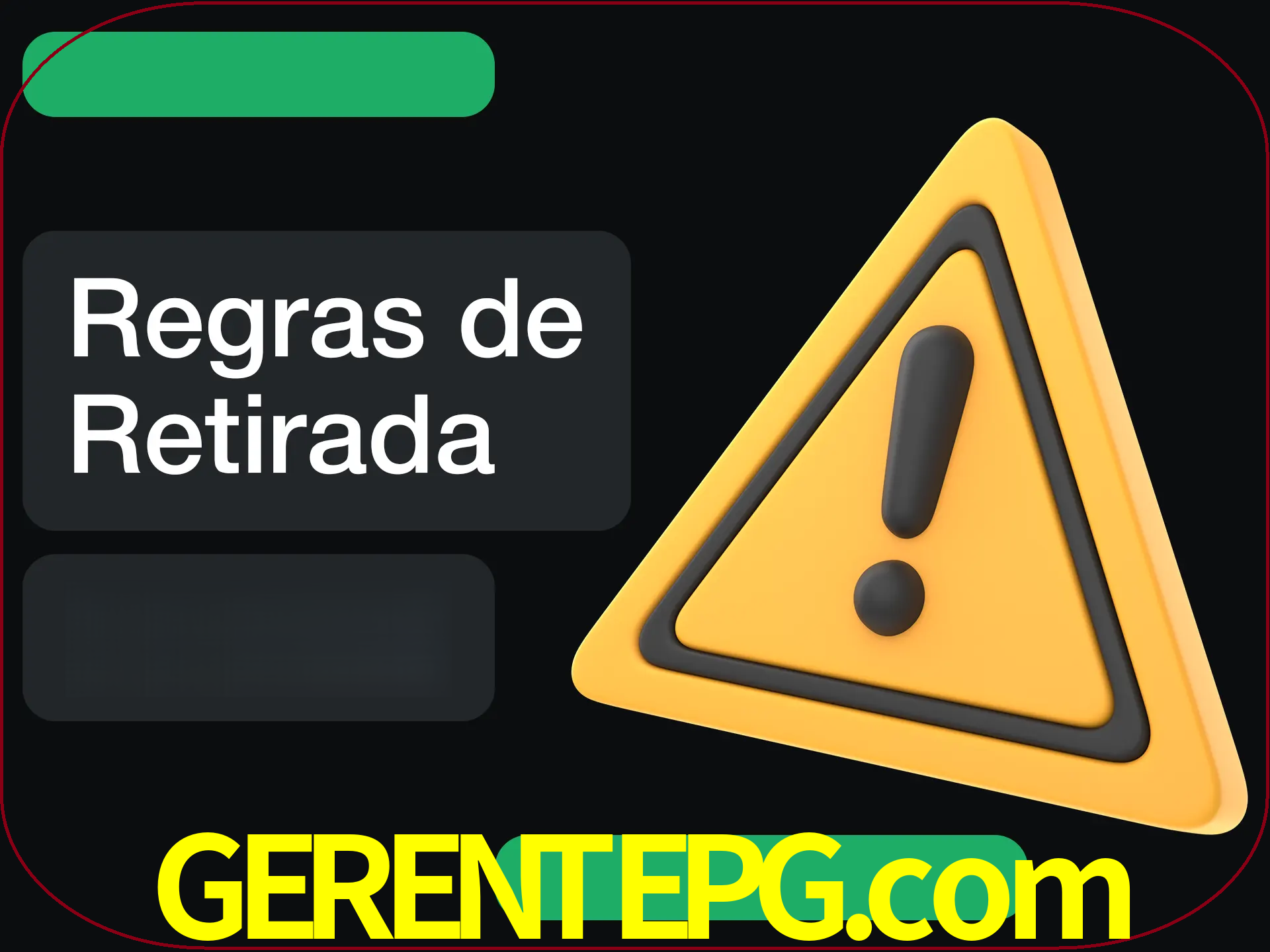 Leia as regras antes de fazer primeiro comdawal.